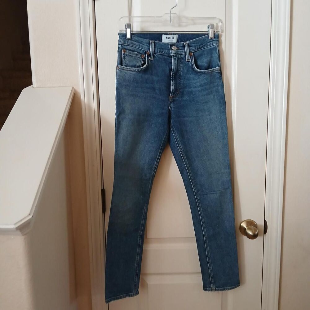 Agolde Willow Mid Rise Slim Crop Organic Cotton Blend Jeans 24 Capsule Wardrobe